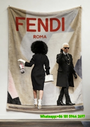 Fendi Roma Runway Fashion Print Flannel Throw Blanket IMG_9555
